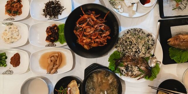 Korean food array